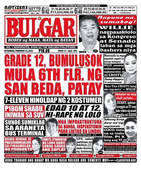 bulgar newspaper|philippine tabloid newspaper.